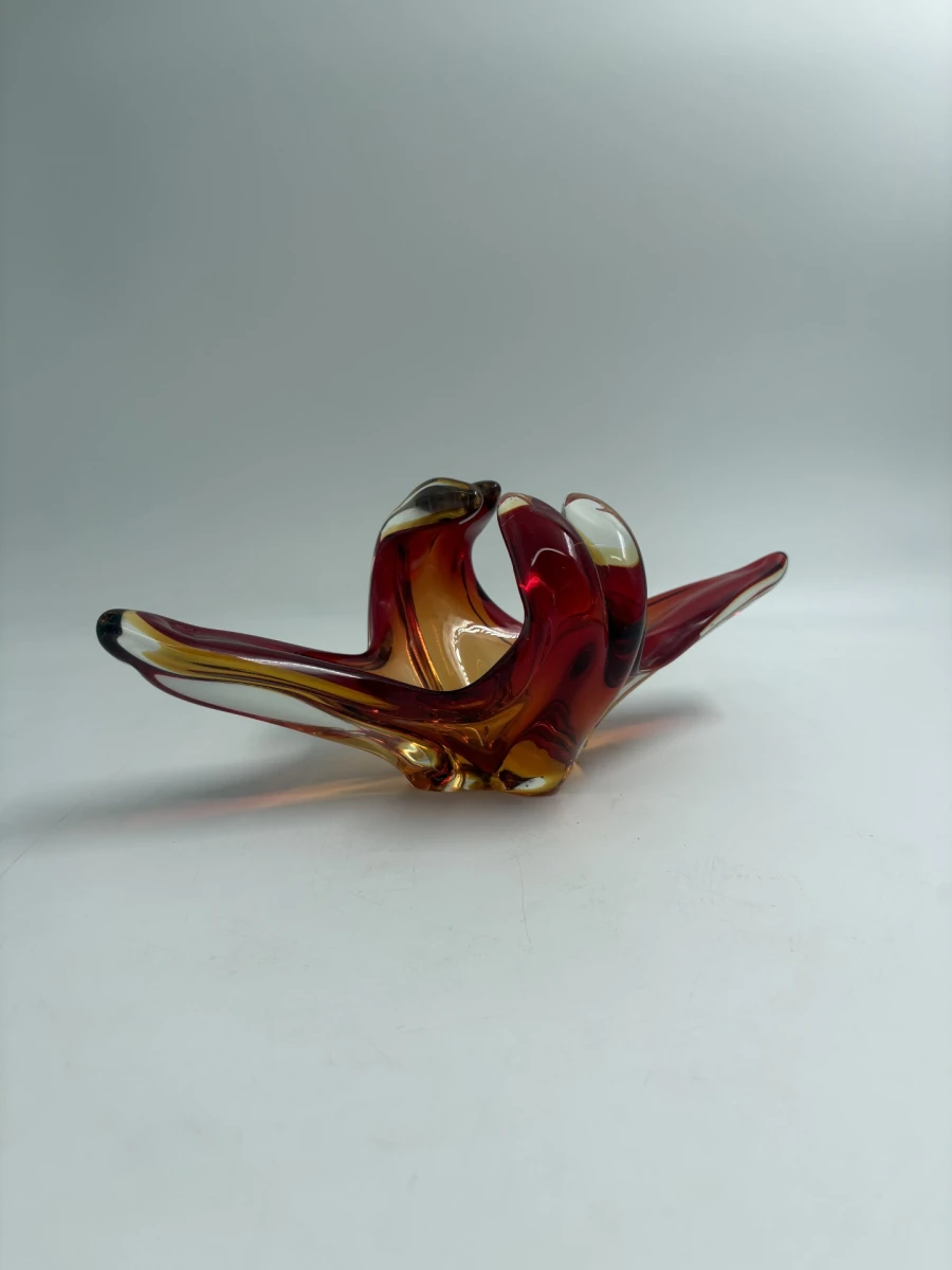 Decoratief glasobject in rood en oranje - Murano - foto 3