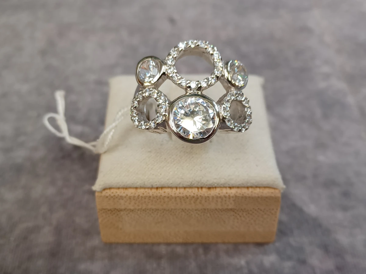 Zinzi zilveren sieradenset - 2 Ringen en oorbellen - foto 2