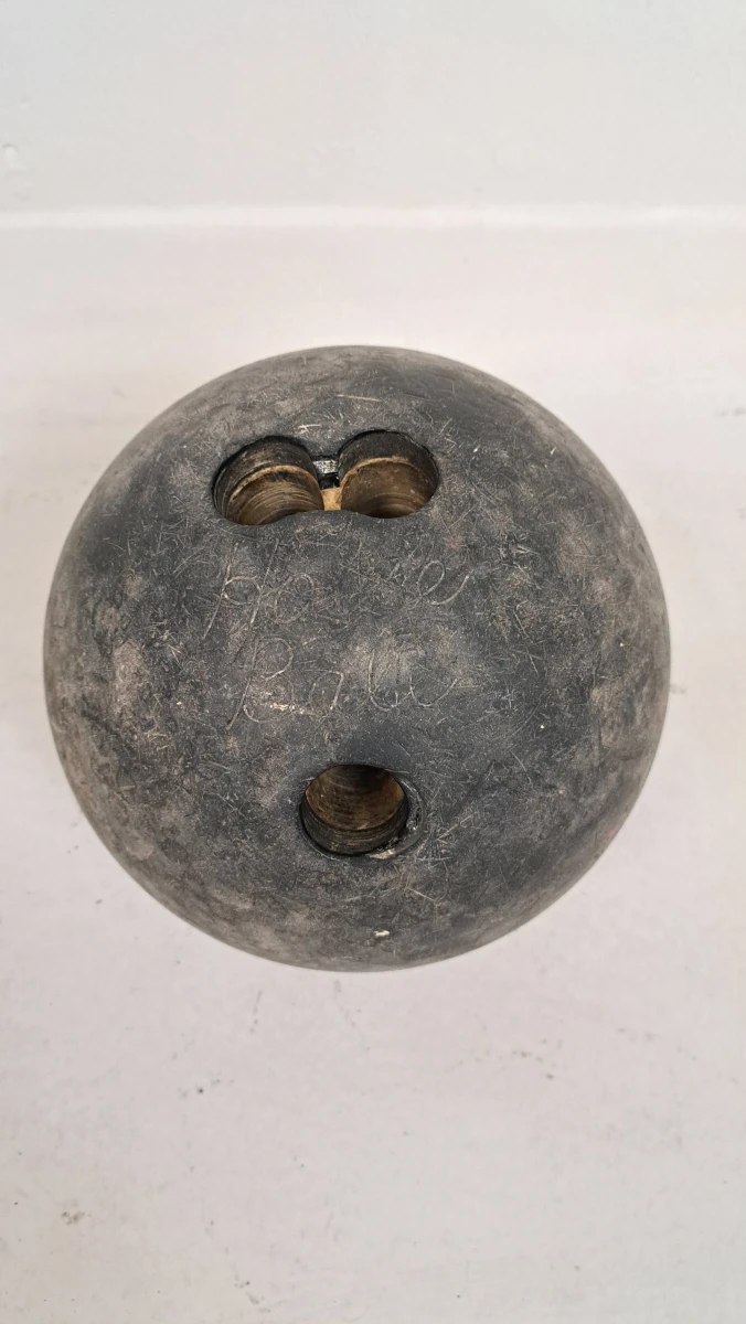 Set vintage houten kegels en bowlingbal - foto 10