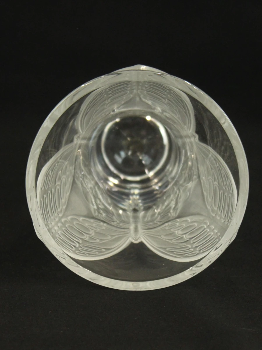 Cristal d'Arques vintage kristallen vaas met vlinderdecoratie - foto 5
