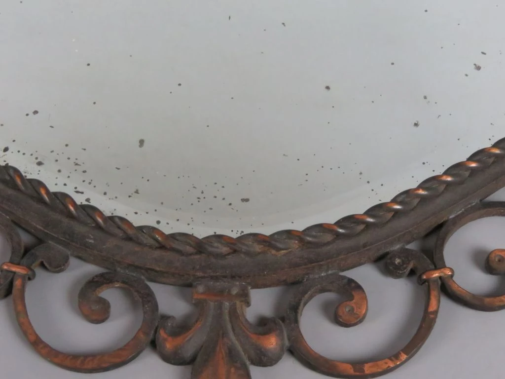 Ovale vintage spiegel met metalen sierlijst - foto 7
