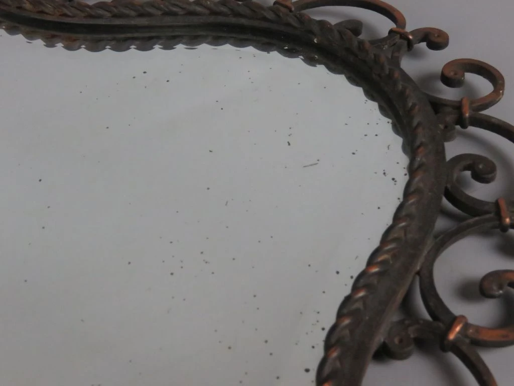 Ovale vintage spiegel met metalen sierlijst - foto 5