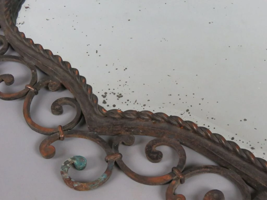 Ovale vintage spiegel met metalen sierlijst - foto 8