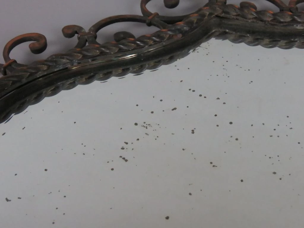 Ovale vintage spiegel met metalen sierlijst - foto 2