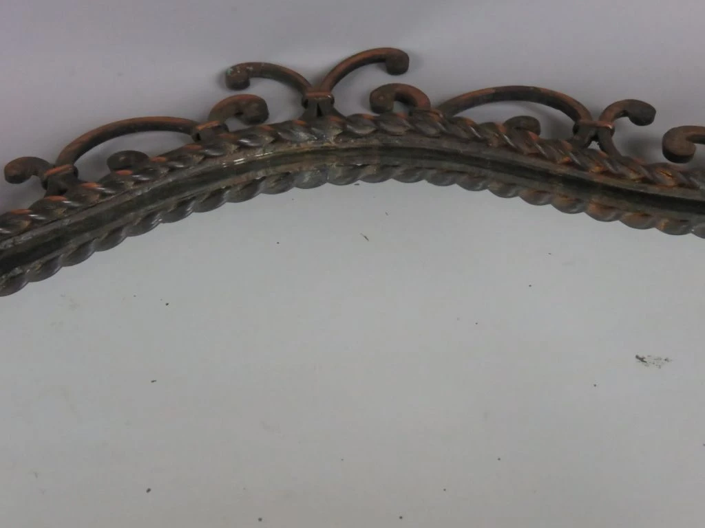 Ovale vintage spiegel met metalen sierlijst - foto 3