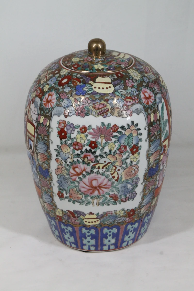 Chinese Famille Rose "Rose Medallion" dekselpot - foto 3