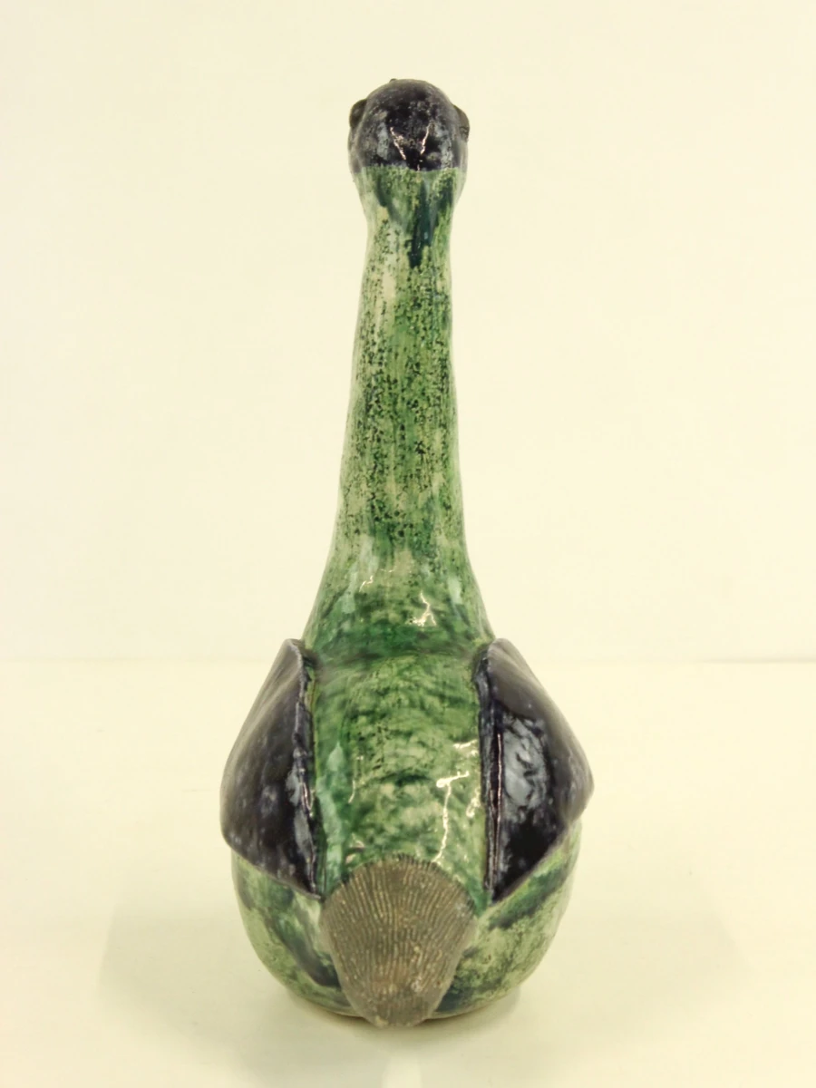 Keramisch beeld van eend in groen en blauw - foto 2