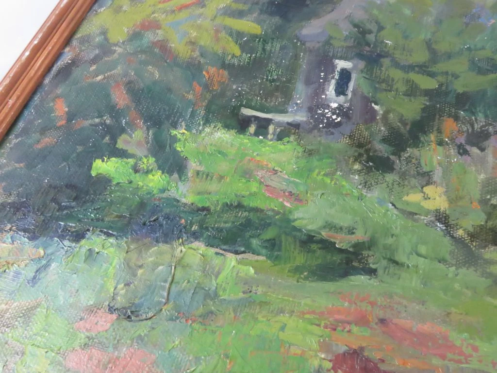 Olieverfschilderij van een huis in het bos - foto 3