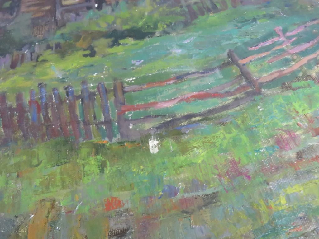 Olieverfschilderij van een huis in het bos - foto 4