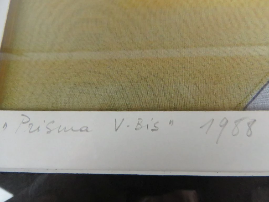 Abstracte grafiek 'Prisma V-bis' uit 1988 in lijst - foto 4