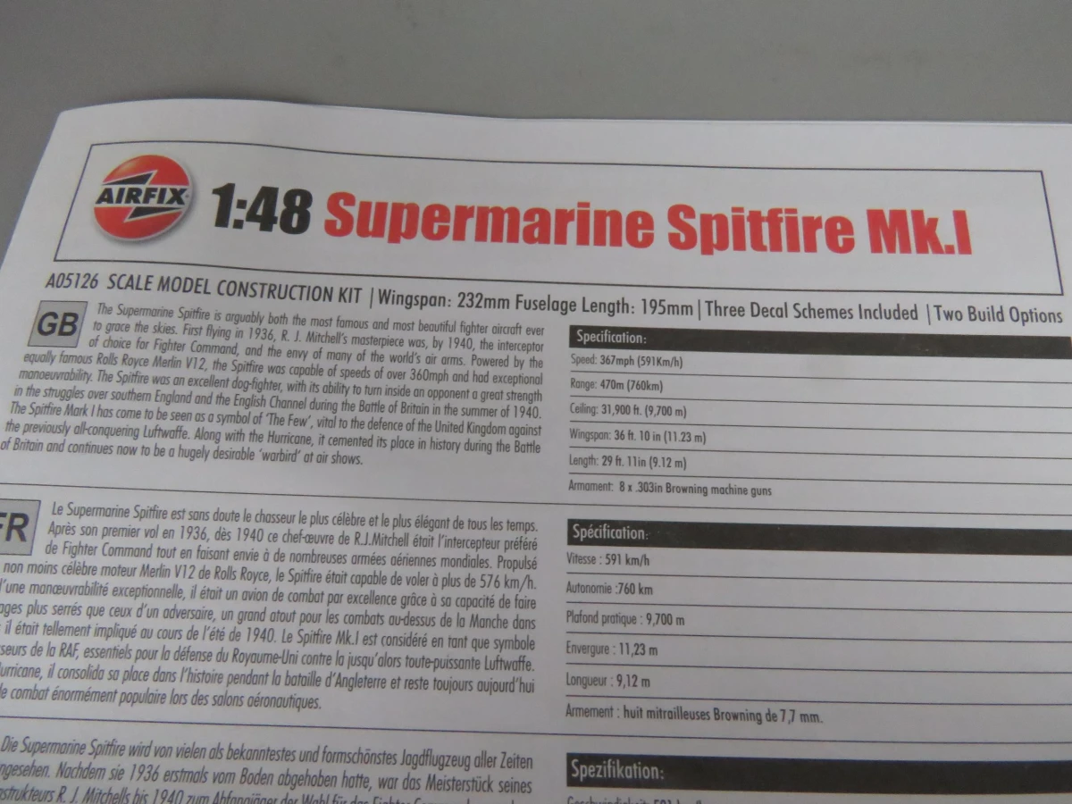 Airfix Supermarine spitfire Mk.I - foto 3