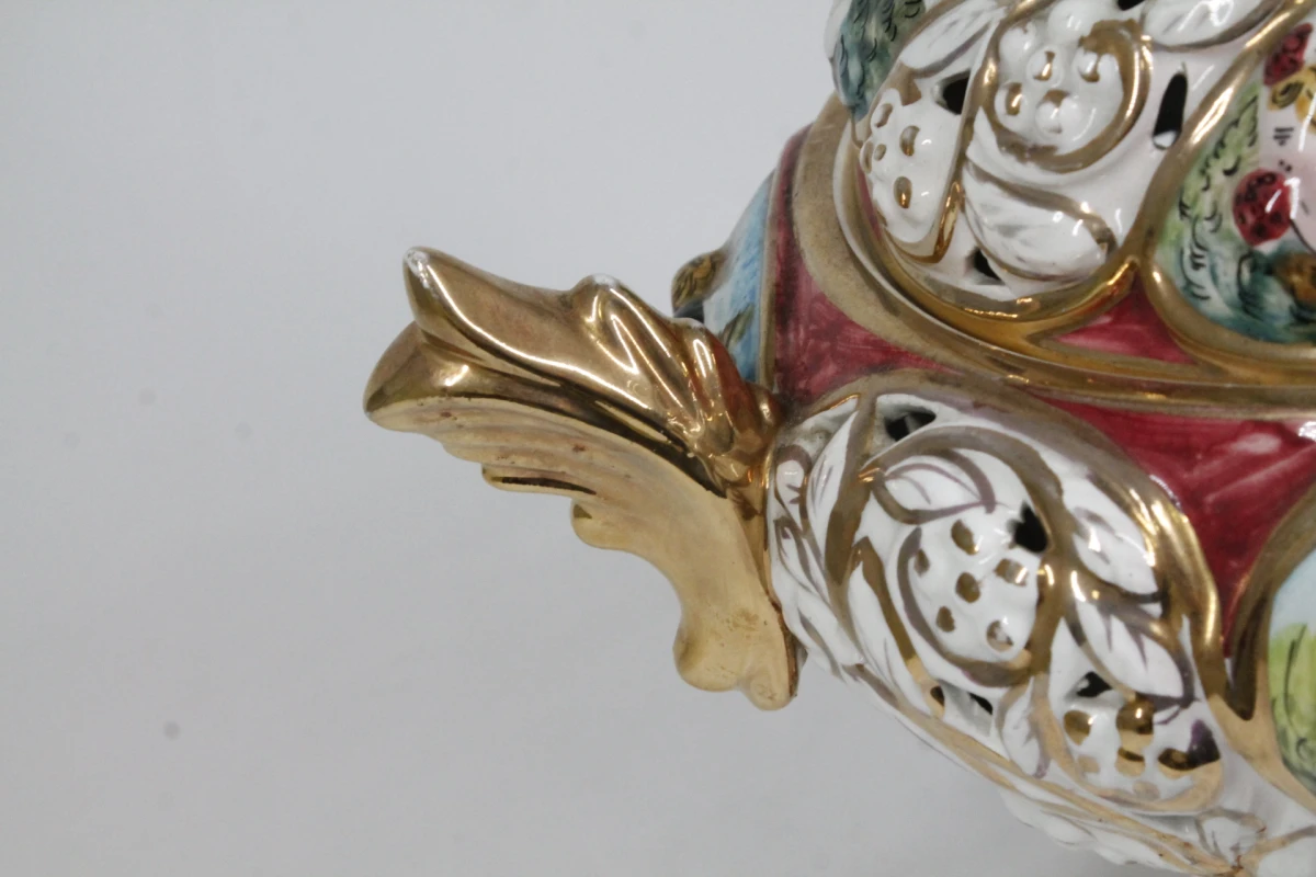 Vintage Italiaanse Capodimonte porseleinen dekselschaal - foto 4