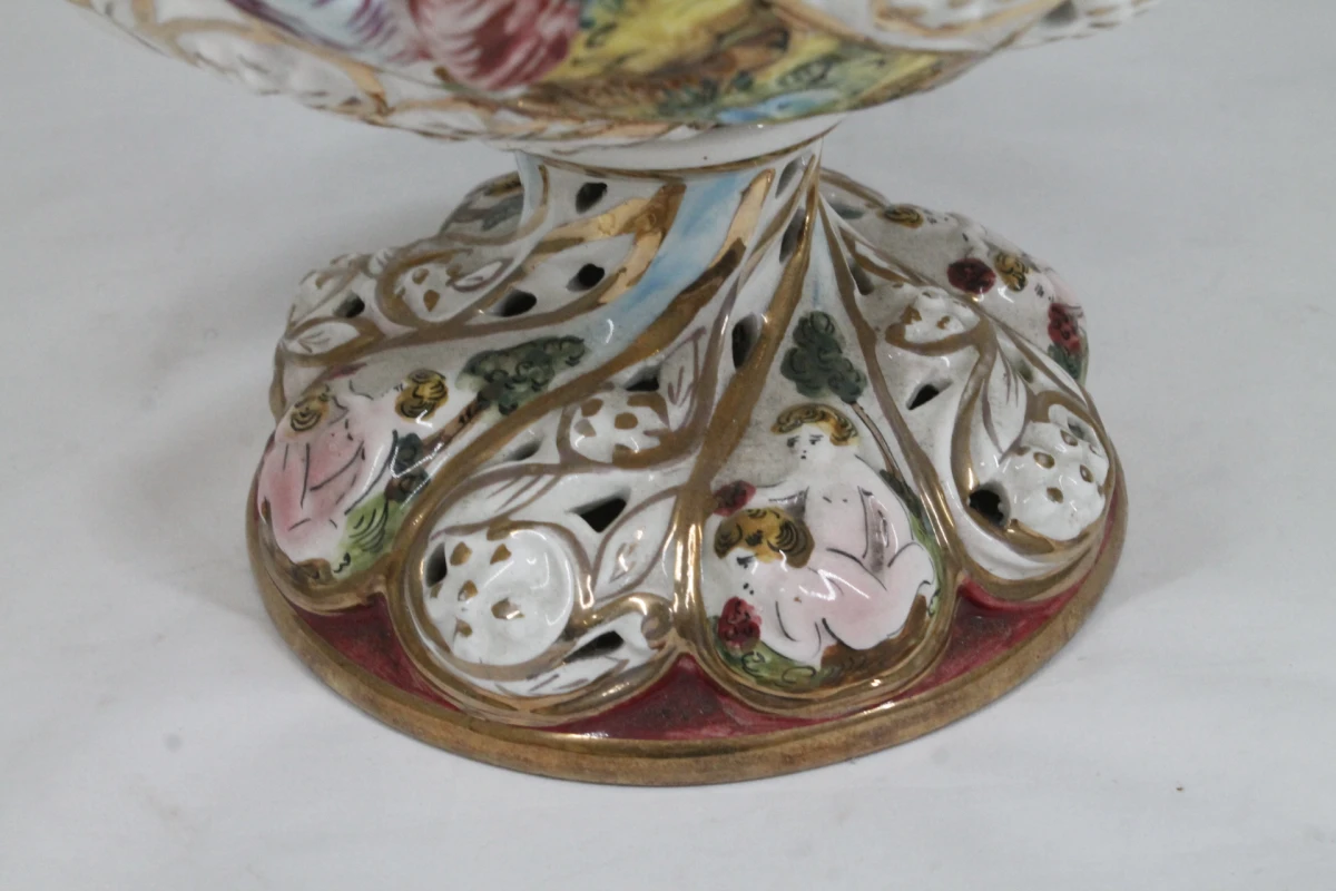 Vintage Italiaanse Capodimonte porseleinen dekselschaal - foto 2