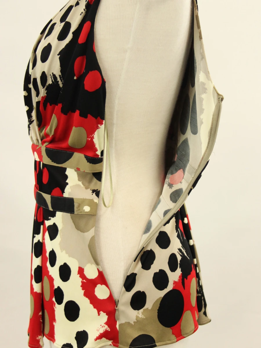 Moschino dames top met polkadot print en geaccentueerde taille - maat: 36 - foto 6