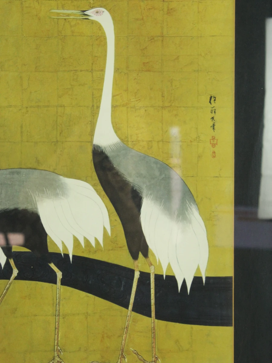 Ingelijste Japanse kunstprint naar Sakai Hoitsu "kraanvogels" - foto 4