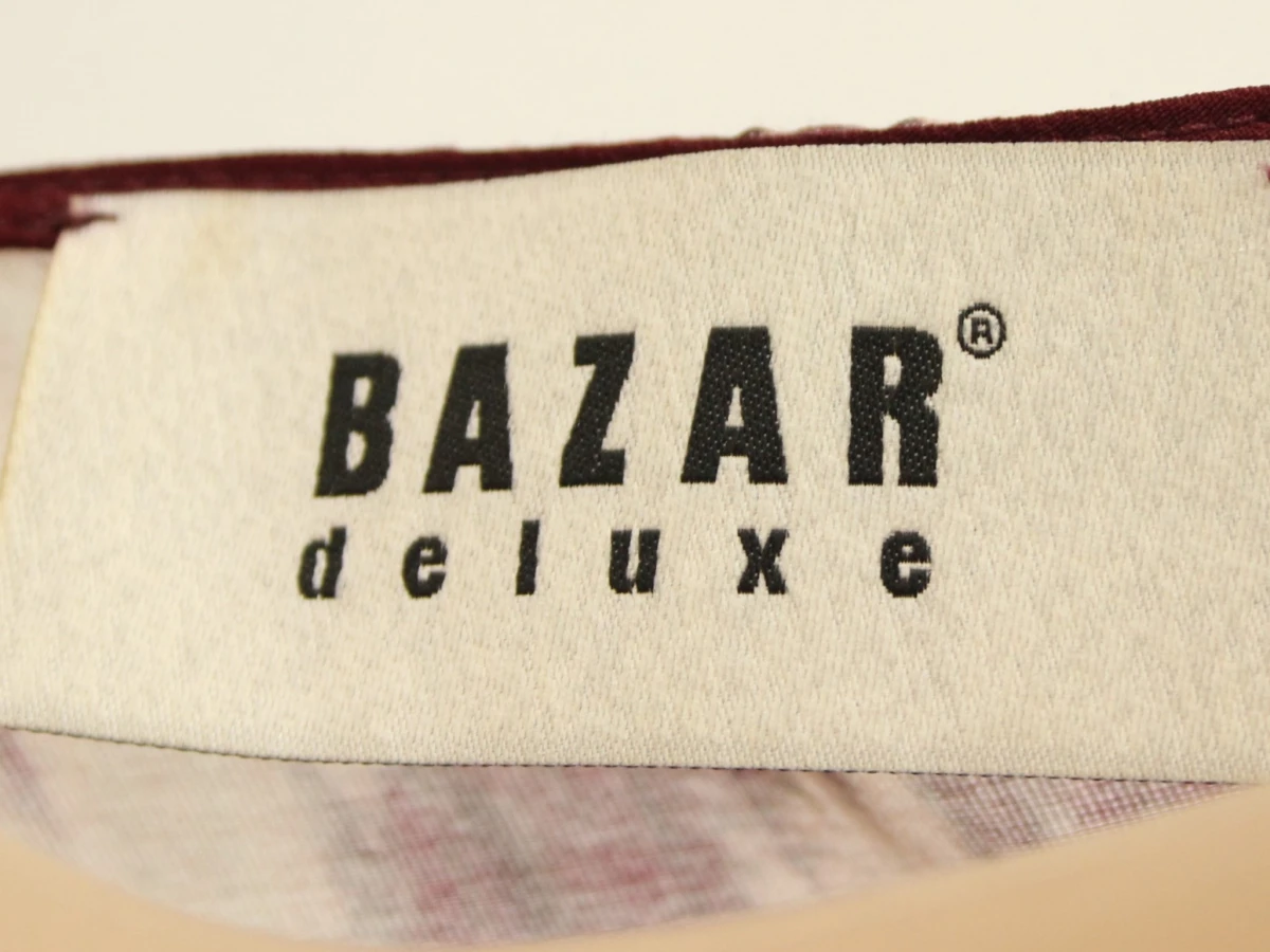 Bazar Deluxe maxi jurk met paarsrode-wit patroon en ceintuur - maat: 40 - foto 8