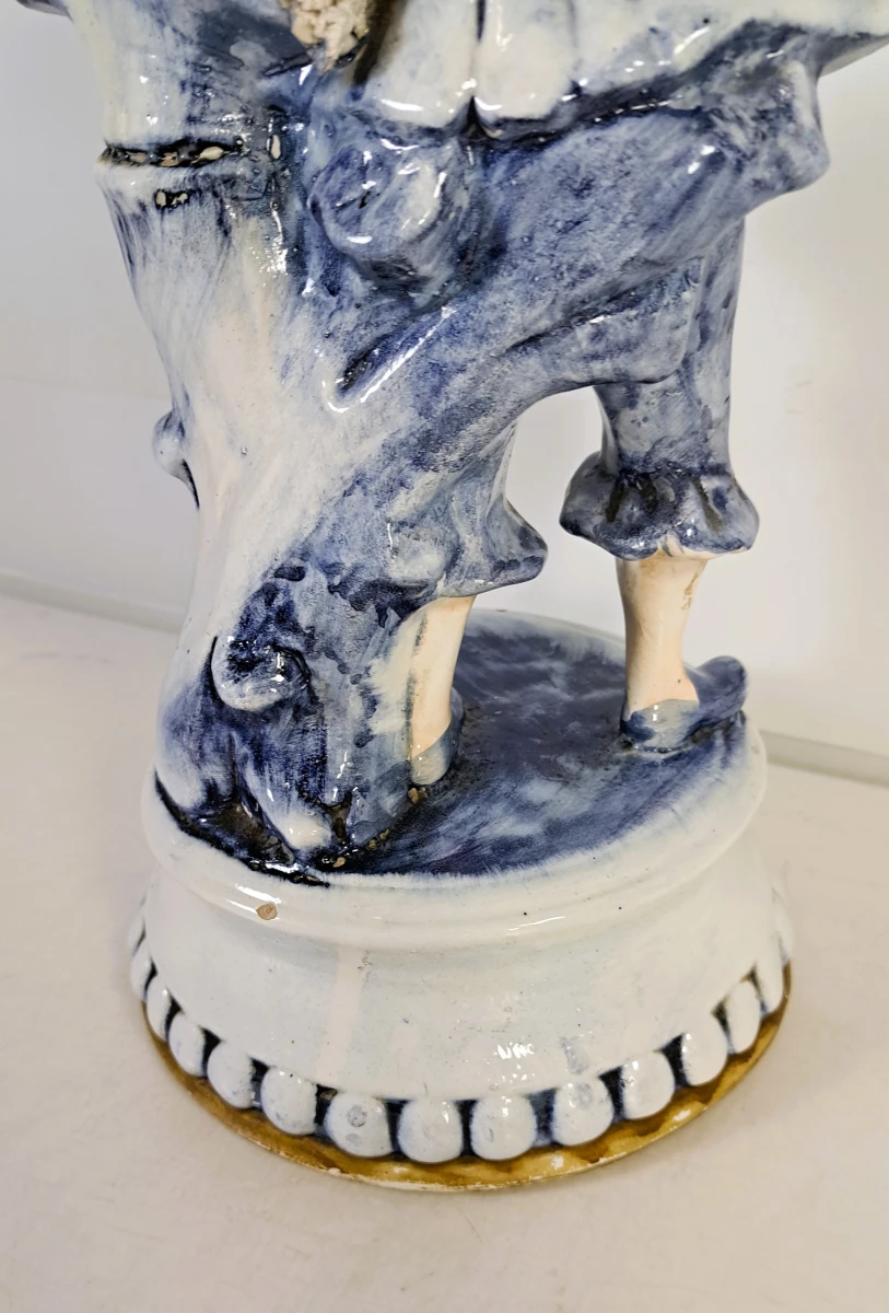 Sfeervol paar blauw-witte keramische figuren met gouddecoratie - foto 8