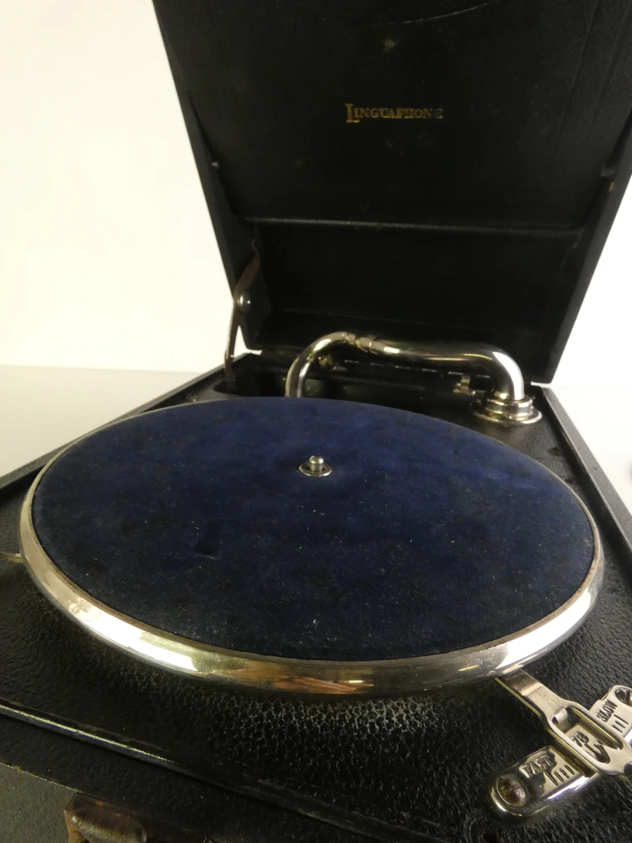 Vintage Linguaphone koffergrammofoon met Garrard-mechanisme - foto 11