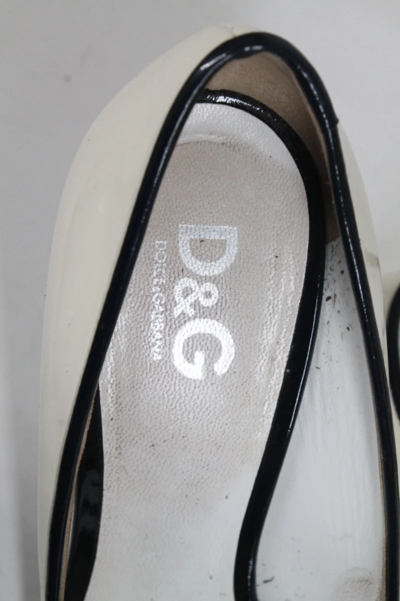 Vintage wit lakleren peep-toe pumps - Dolce & Gabbana - Maat 37 - foto 7