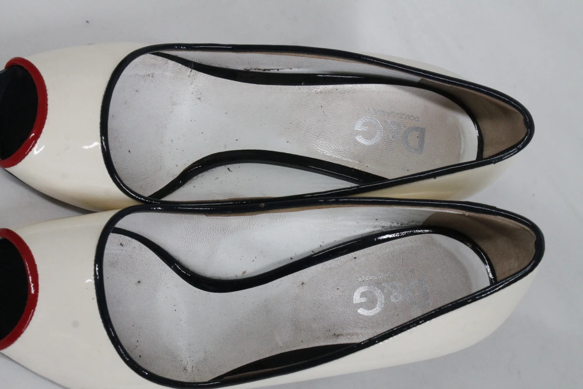 Vintage wit lakleren peep-toe pumps - Dolce & Gabbana - Maat 37 - foto 6