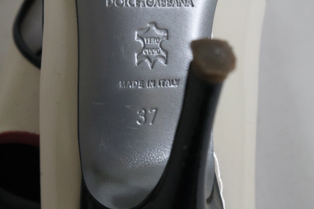 Vintage wit lakleren peep-toe pumps - Dolce & Gabbana - Maat 37 - foto 8