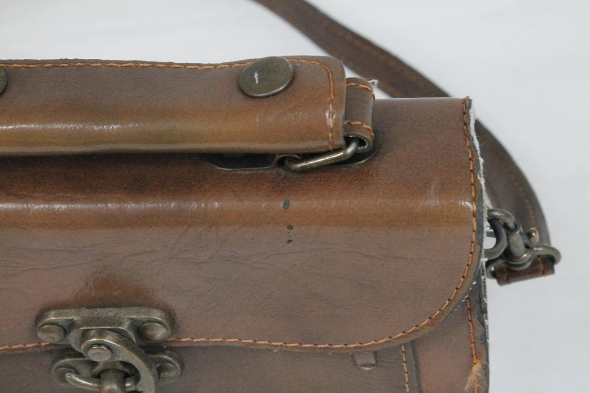 Vintage bruine leren schoudertas - foto 4