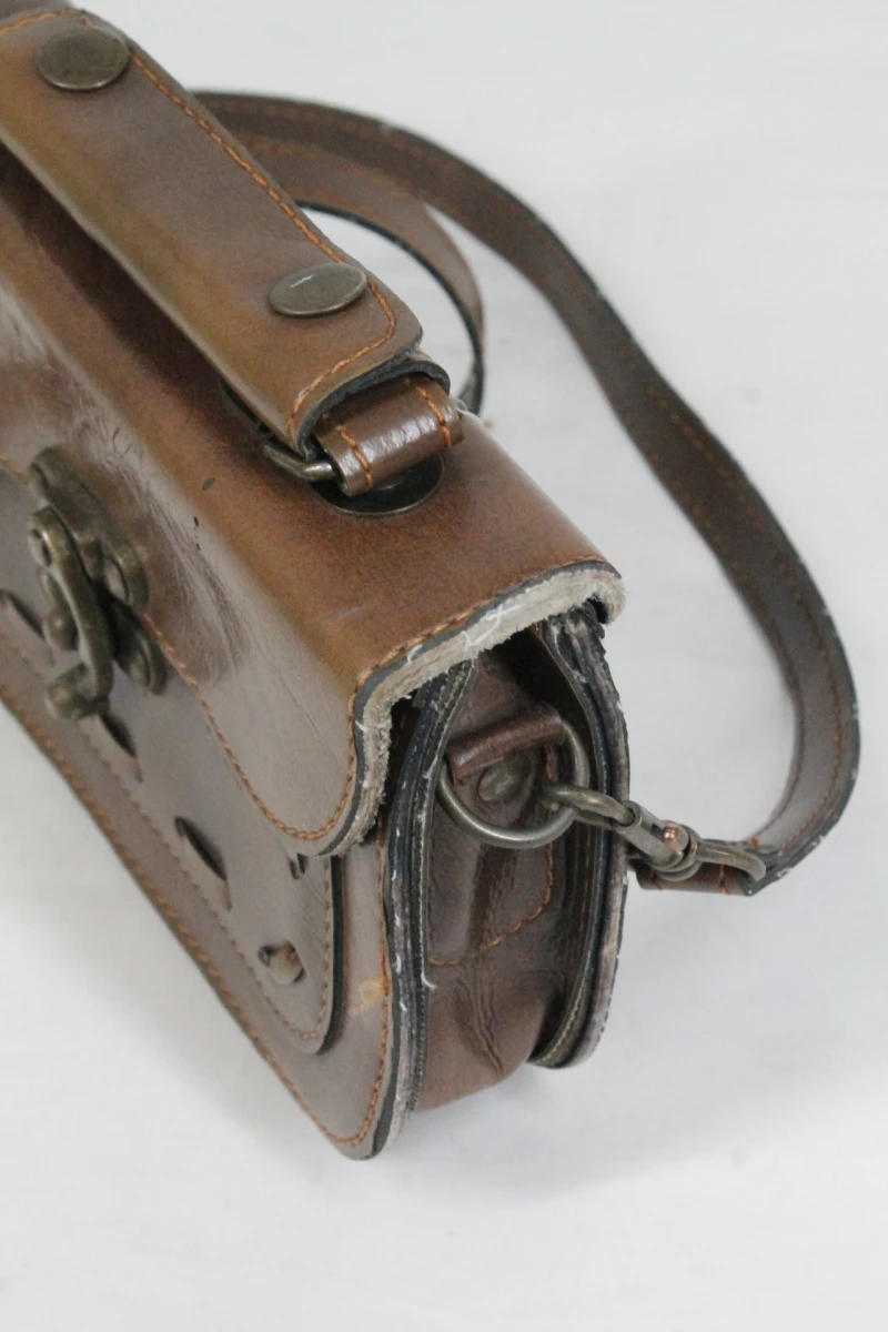 Vintage bruine leren schoudertas - foto 5