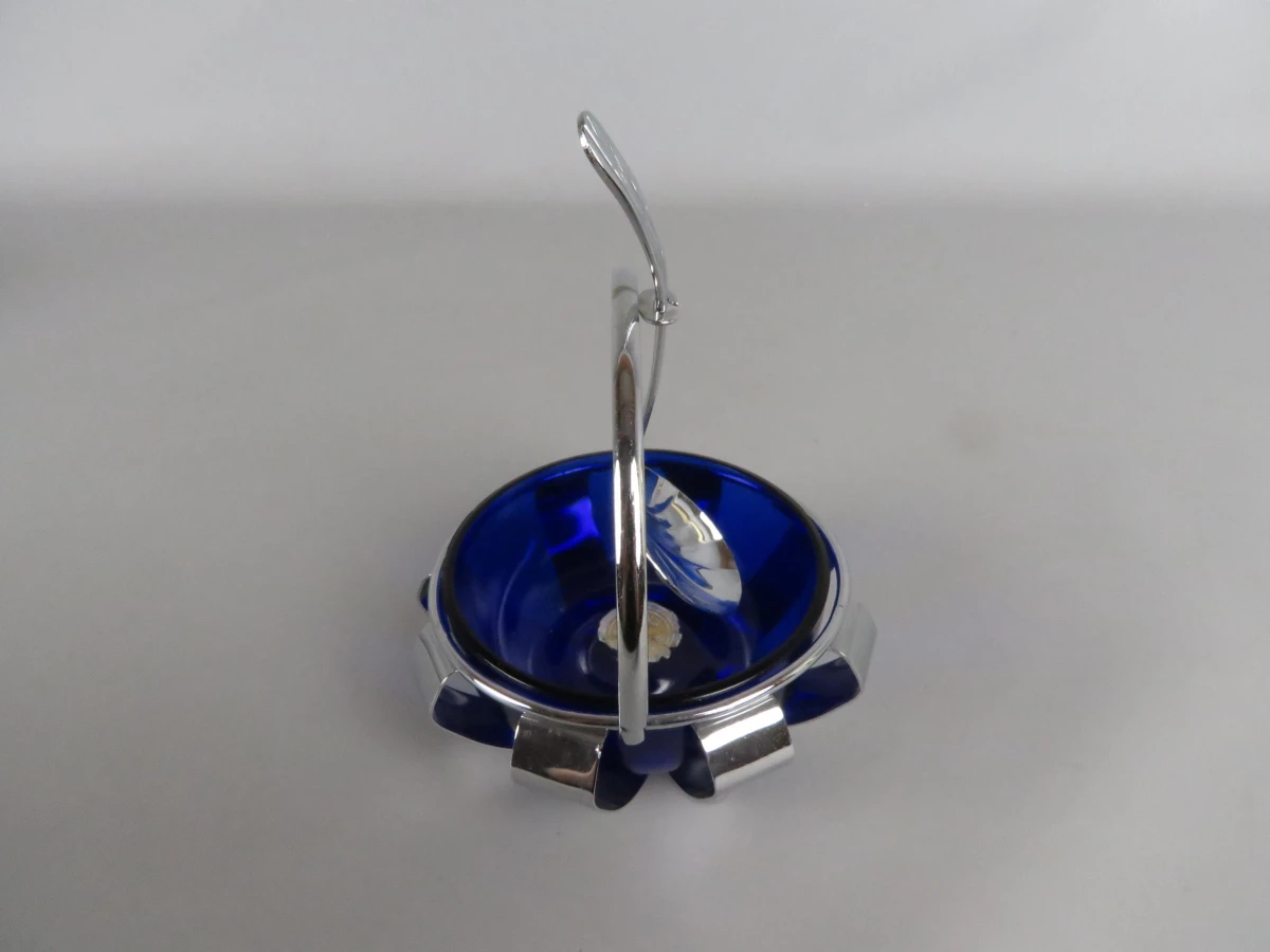 Cobalt blauw confituur schaal - foto 2