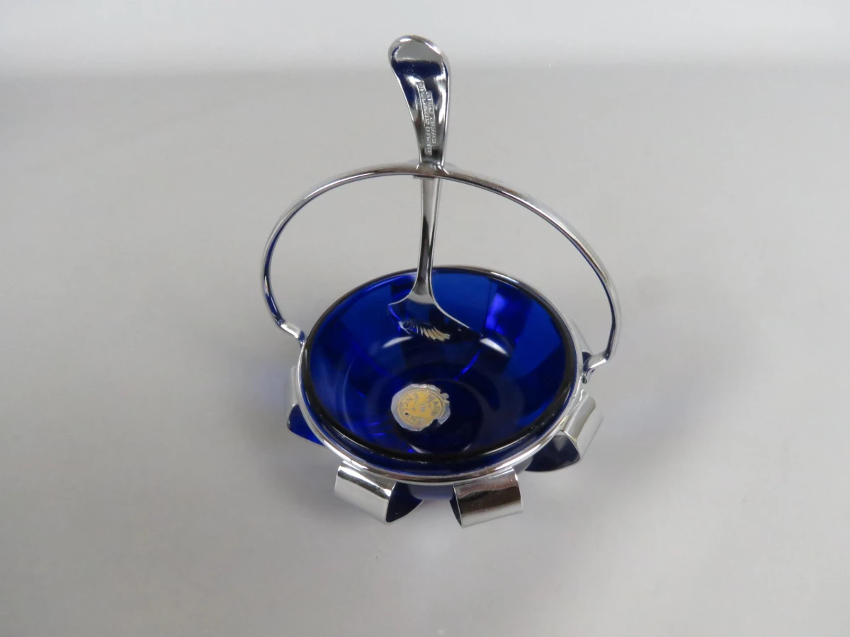 Cobalt blauw confituur schaal - foto 3