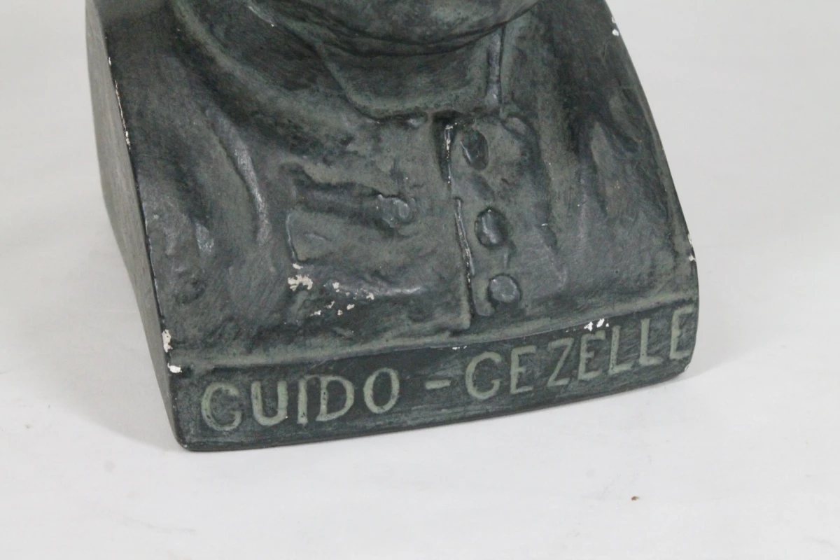 Vintage gipsen borstbeeld: Guido Gezelle - foto 7