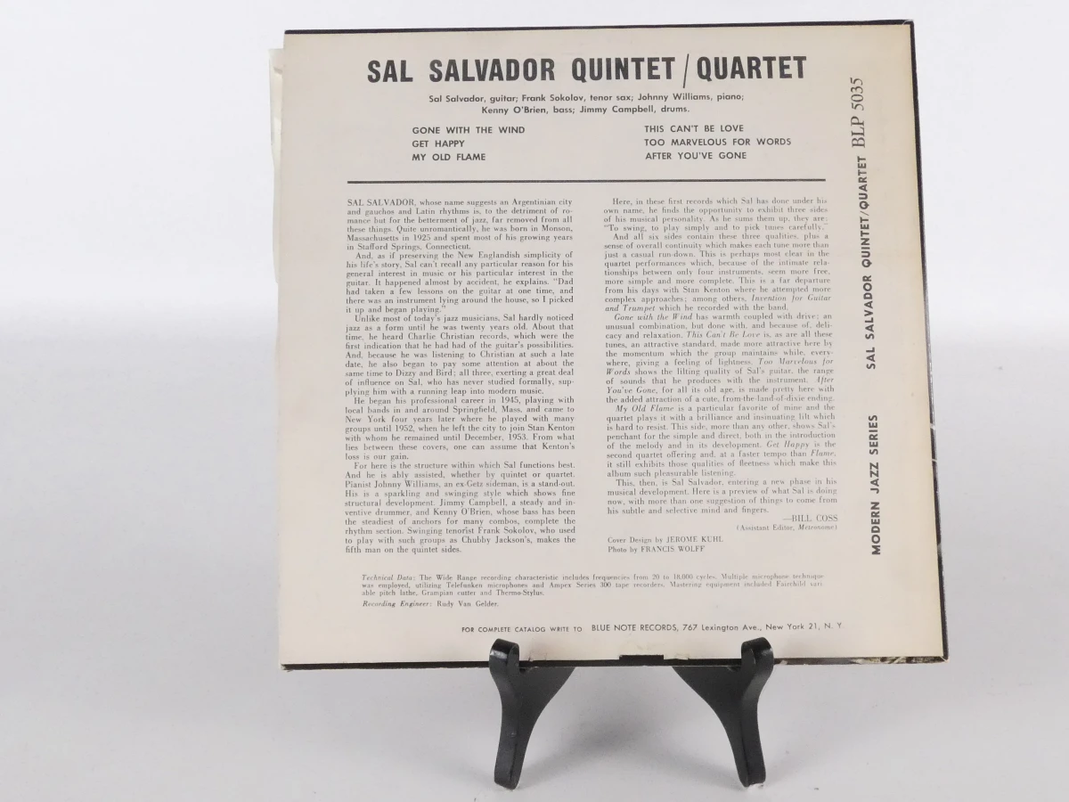 Sal Salvador Quintet 10-inch LP - Blue Note - foto 6
