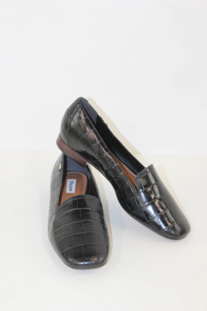 Dune London Gael  luxe zwarte  lederen  loafers met krokkodillenprint - foto 2