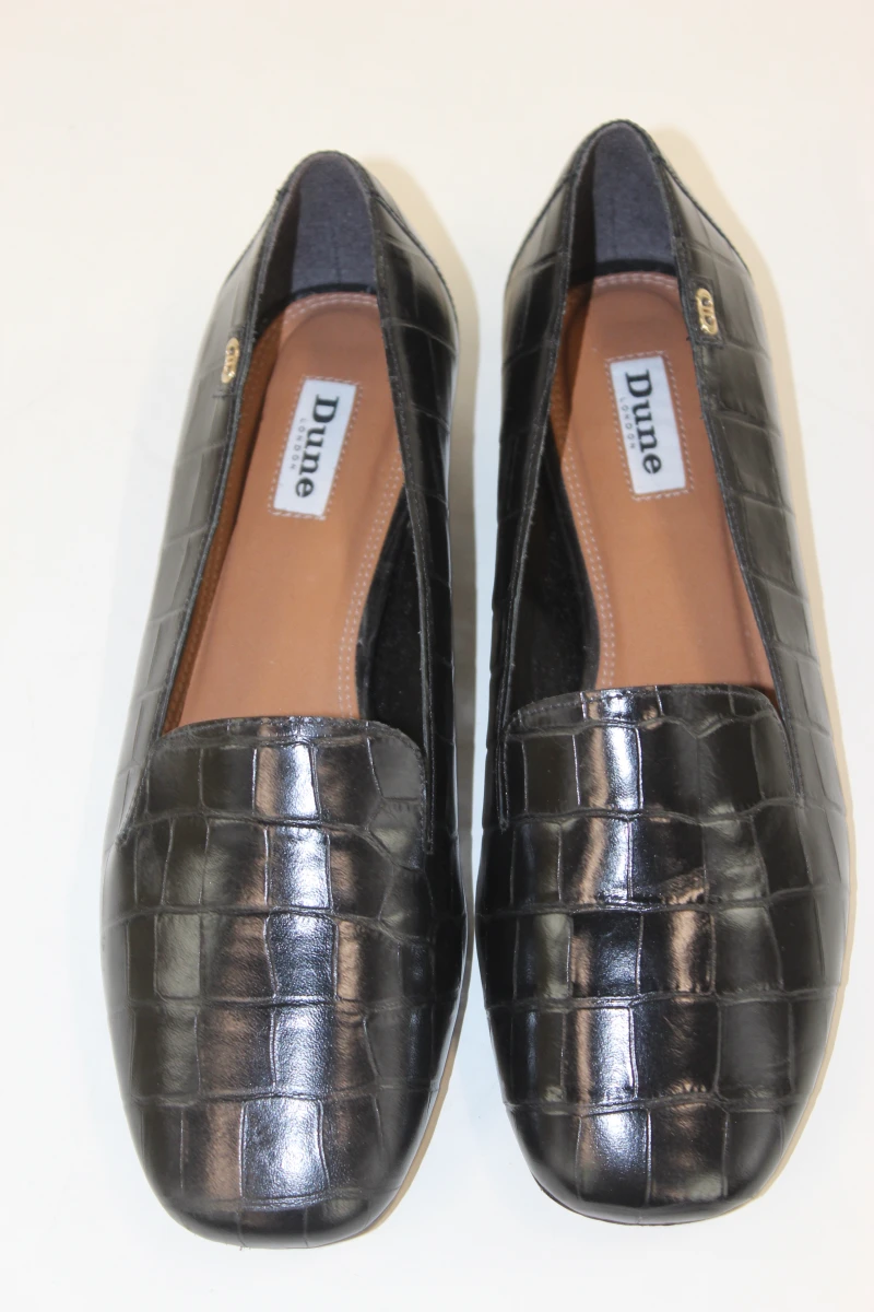 Dune London Gael  luxe zwarte  lederen  loafers met krokkodillenprint - foto 9