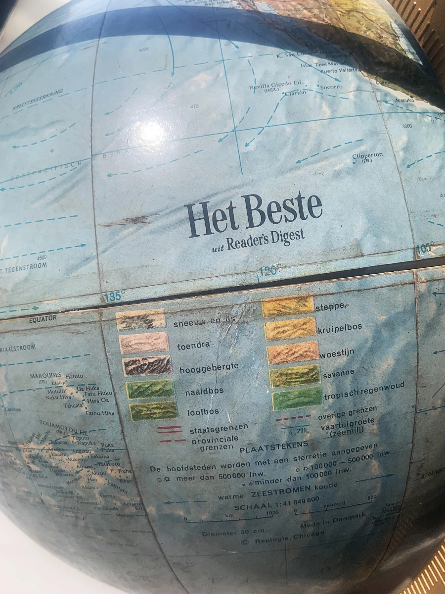 Vintage Scan-Globe wereldbol - Reader’s Digest - foto 2