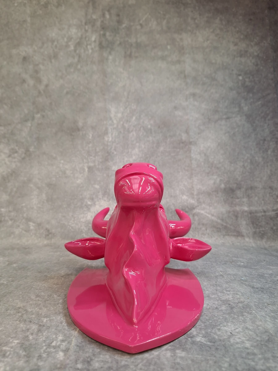 Popart wandsculptuur stierenkop fuchsia - Art in the City - foto 2