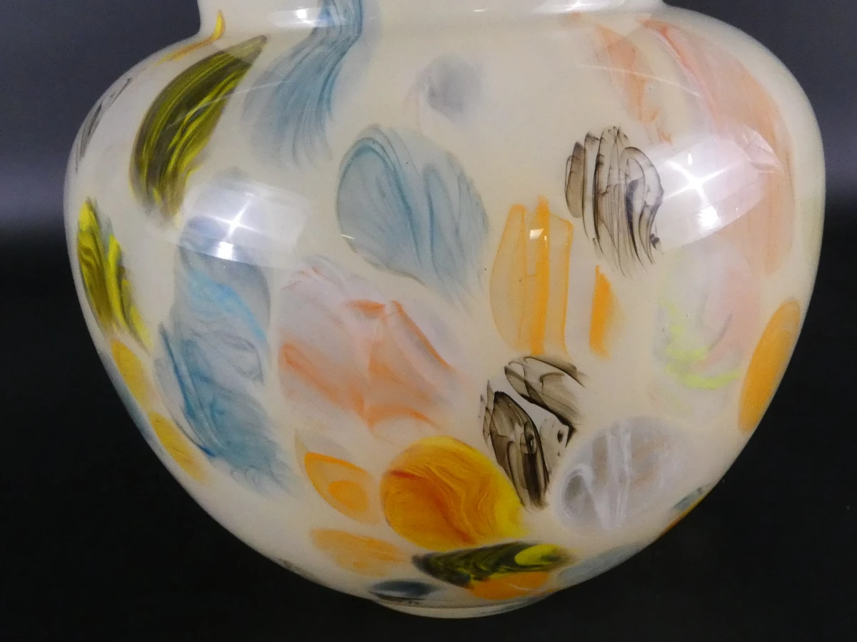 Decoratieve glazen vaas met kleurrijk patroon - foto 5
