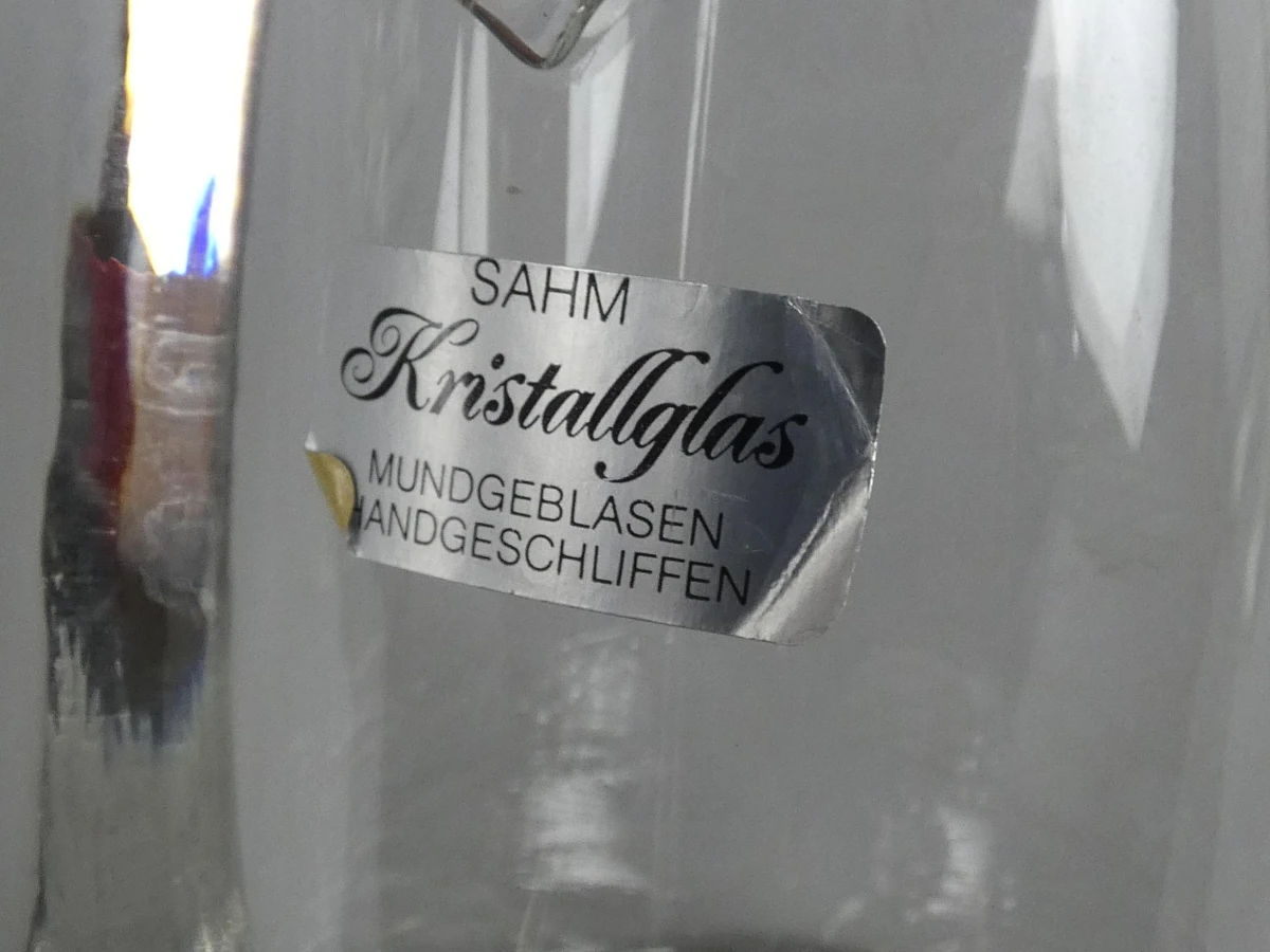 Glazen bierpul met tinnen deksel van Artois 1366 - foto 7
