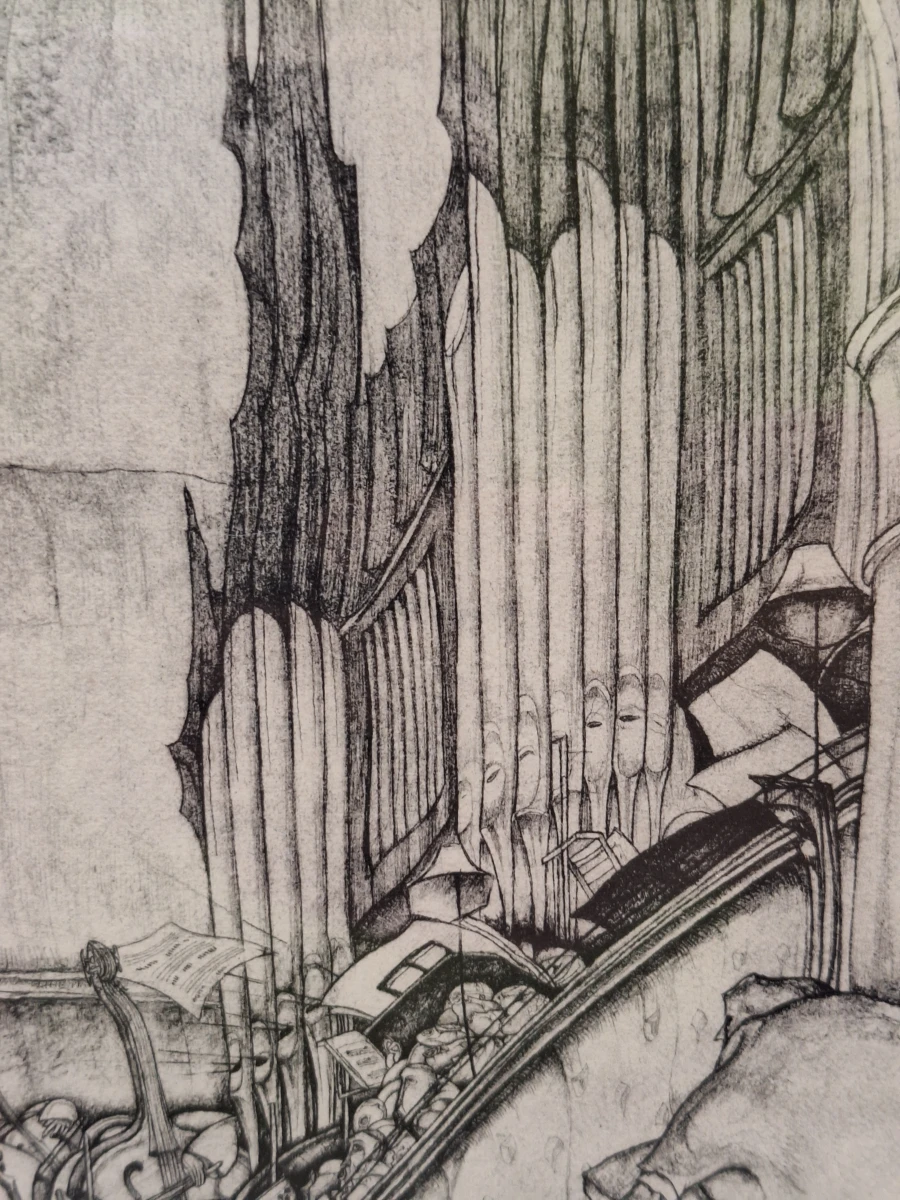 Reproductie van een tekening can de “Sinte Klaas Kerke Gent”- 1936 - Jules De Bruycker - foto 4