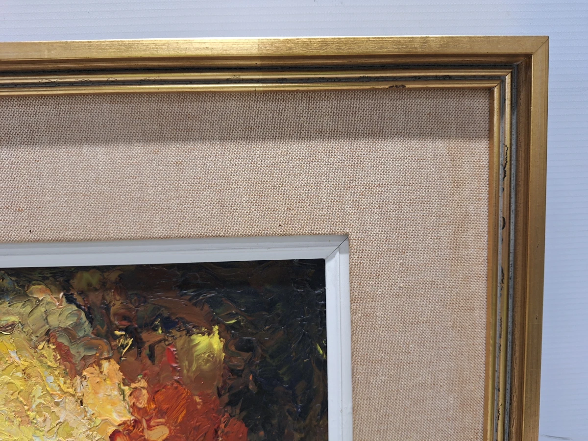 gesigneerd bloemstilleven in olieverf met expressief impasto - Juul Keppens - foto 6