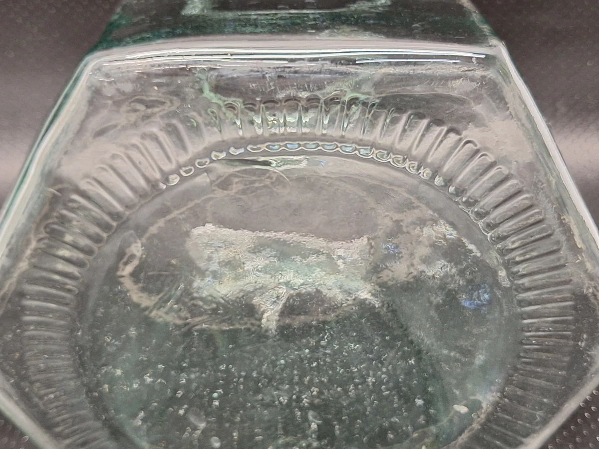 Grote glazen zeshoekige vintage Dame Jeanne terrariumfles - foto 7