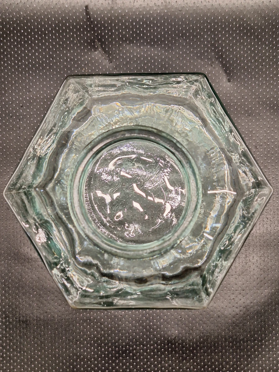 Grote glazen zeshoekige vintage Dame Jeanne terrariumfles - foto 5