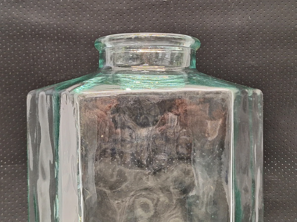 Grote glazen zeshoekige vintage Dame Jeanne terrariumfles - foto 4