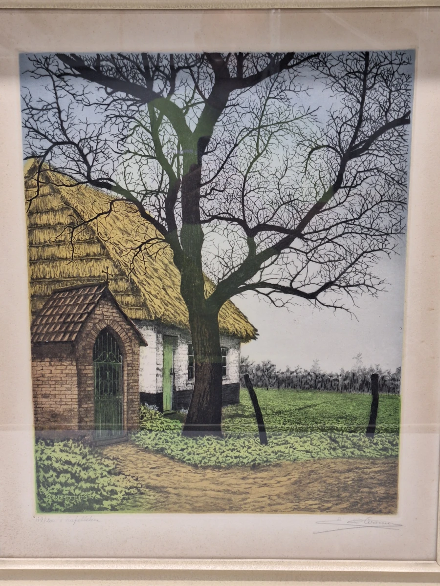 ‘t Kappelleken - ingekleurde ets 179/200, 1961 - Emiel De Cooman - foto 2