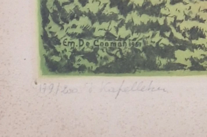 ‘t Kappelleken - ingekleurde ets 179/200, 1961 - Emiel De Cooman - foto 8