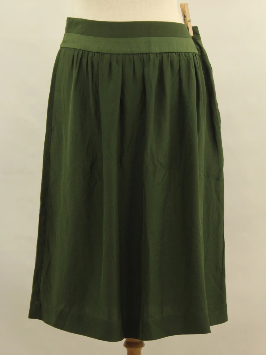 Momoni Italy 100% zijden rokje in forest green - foto 2