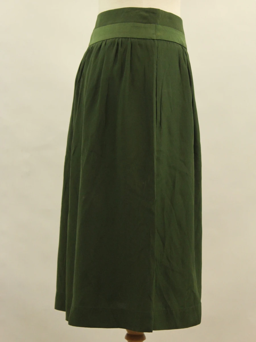 Momoni Italy 100% zijden rokje in forest green - foto 3