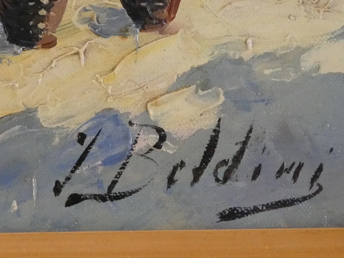 Vintage maritiem olieverfschilderij - gesigneerd - foto 6