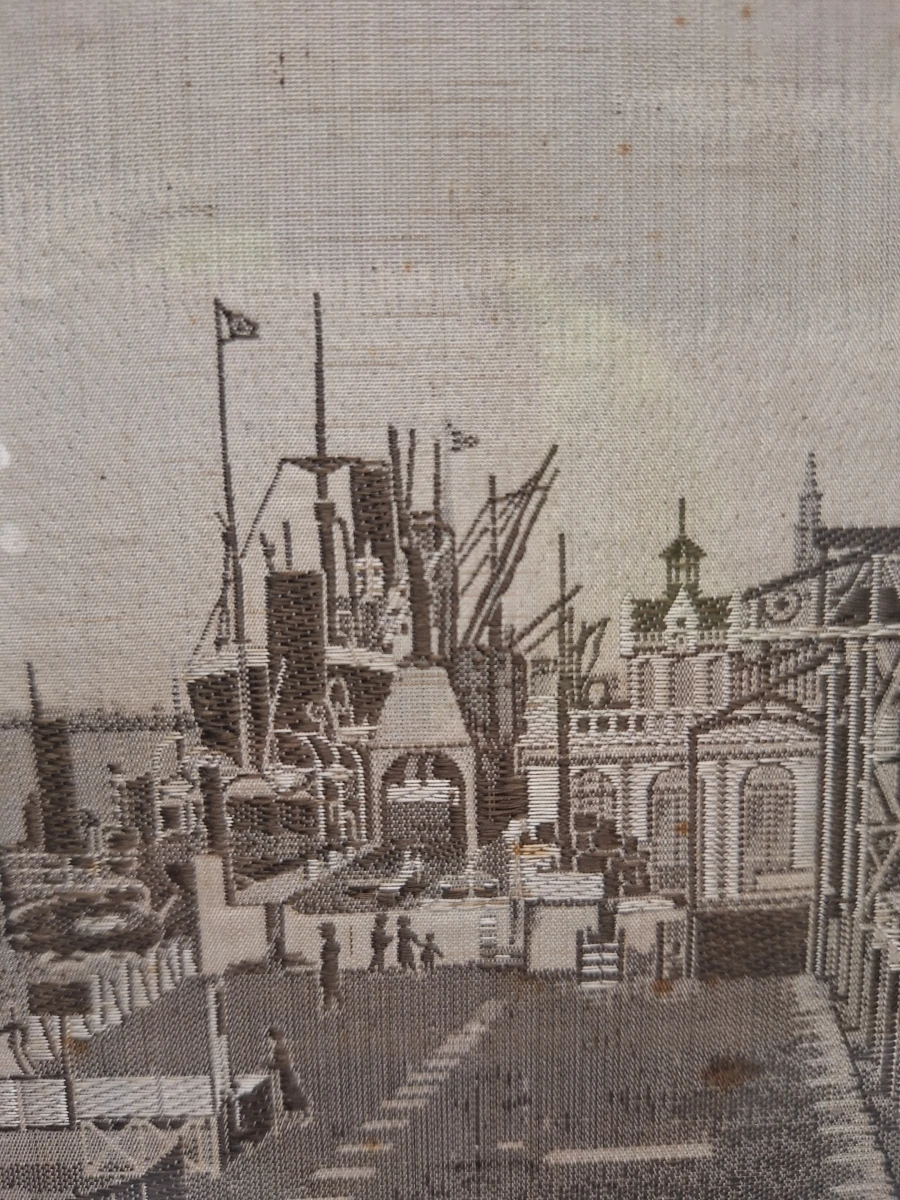 Vintage jacquardweefsel - Het Steen en de Scheldekaaien in Antwerpen - foto 4