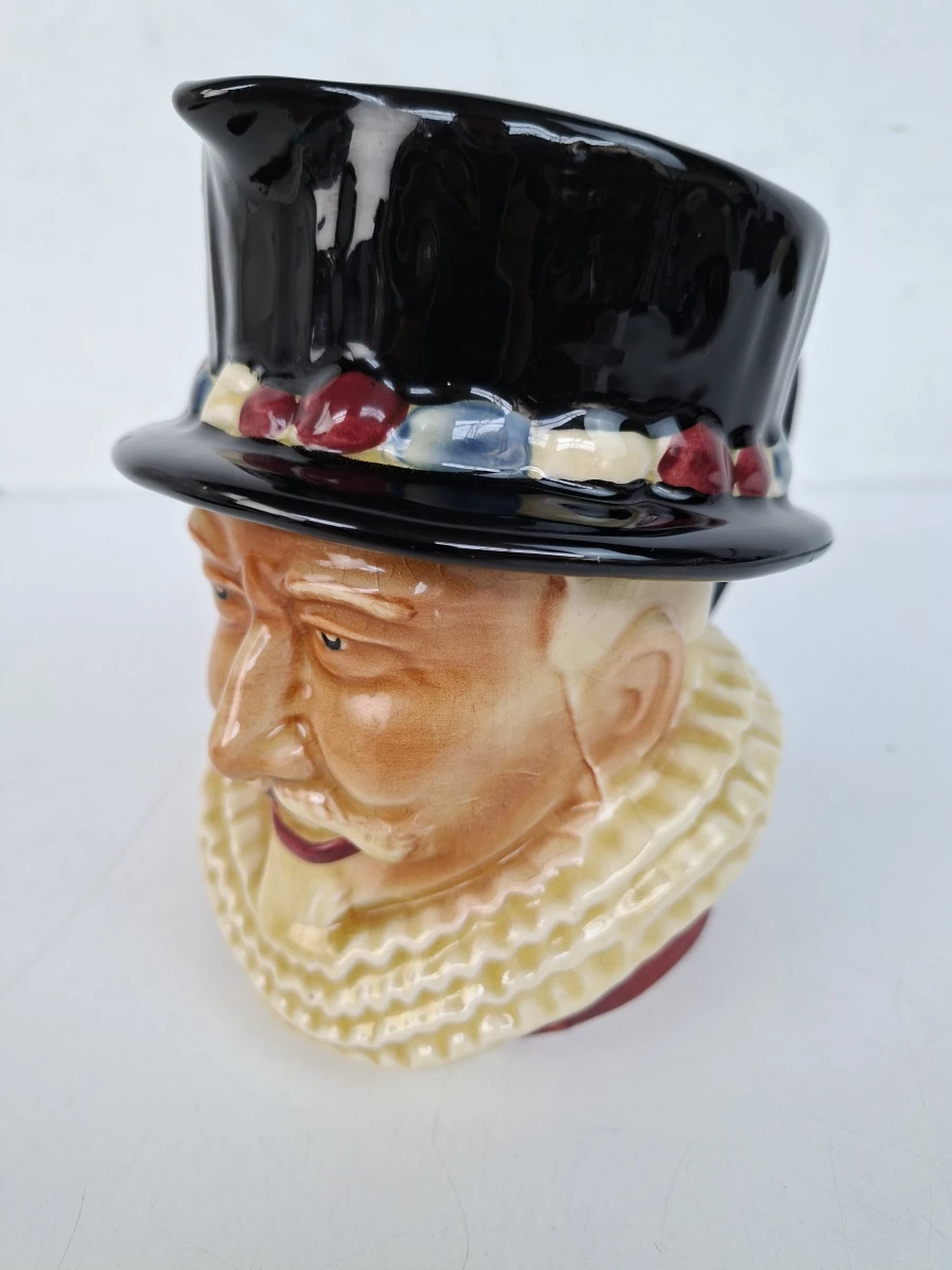 🍺 Vintage Shorter & Son Staffordshire "Beefeater" Character Jug – Handgeschilderd - foto 3