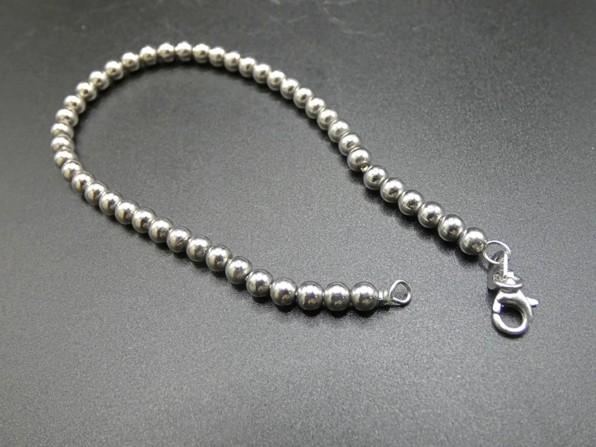 Zilveren kralenarmband - foto 2